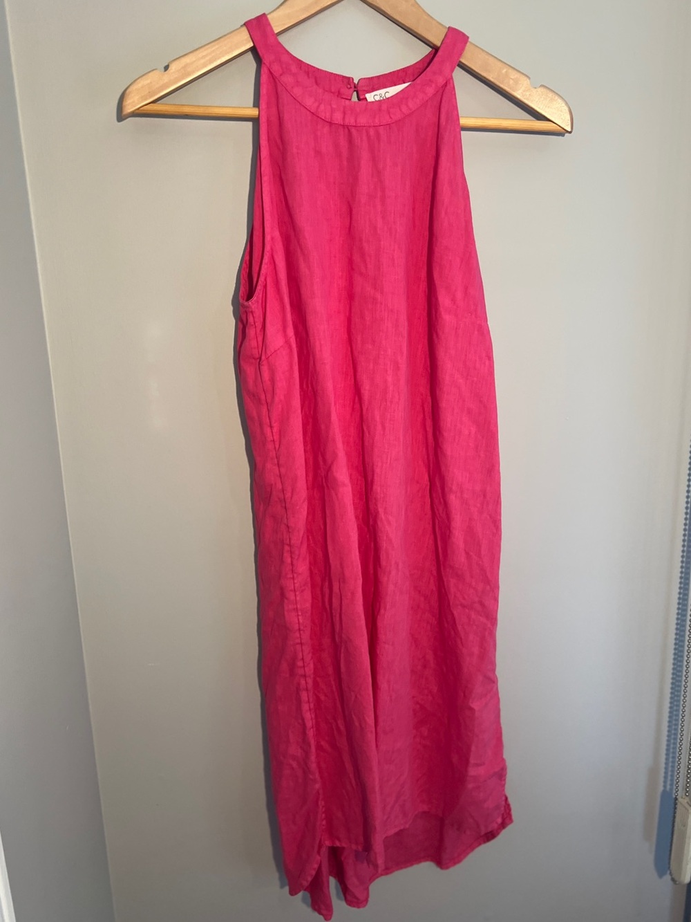 C&C California 100% Linen Pink Dress